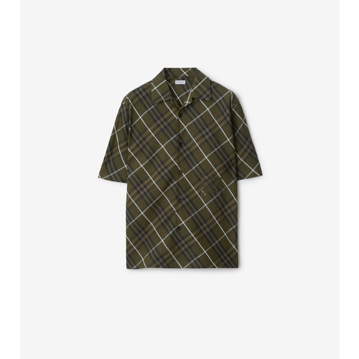 Shop Burberry Check Linen Shirt In Jungle