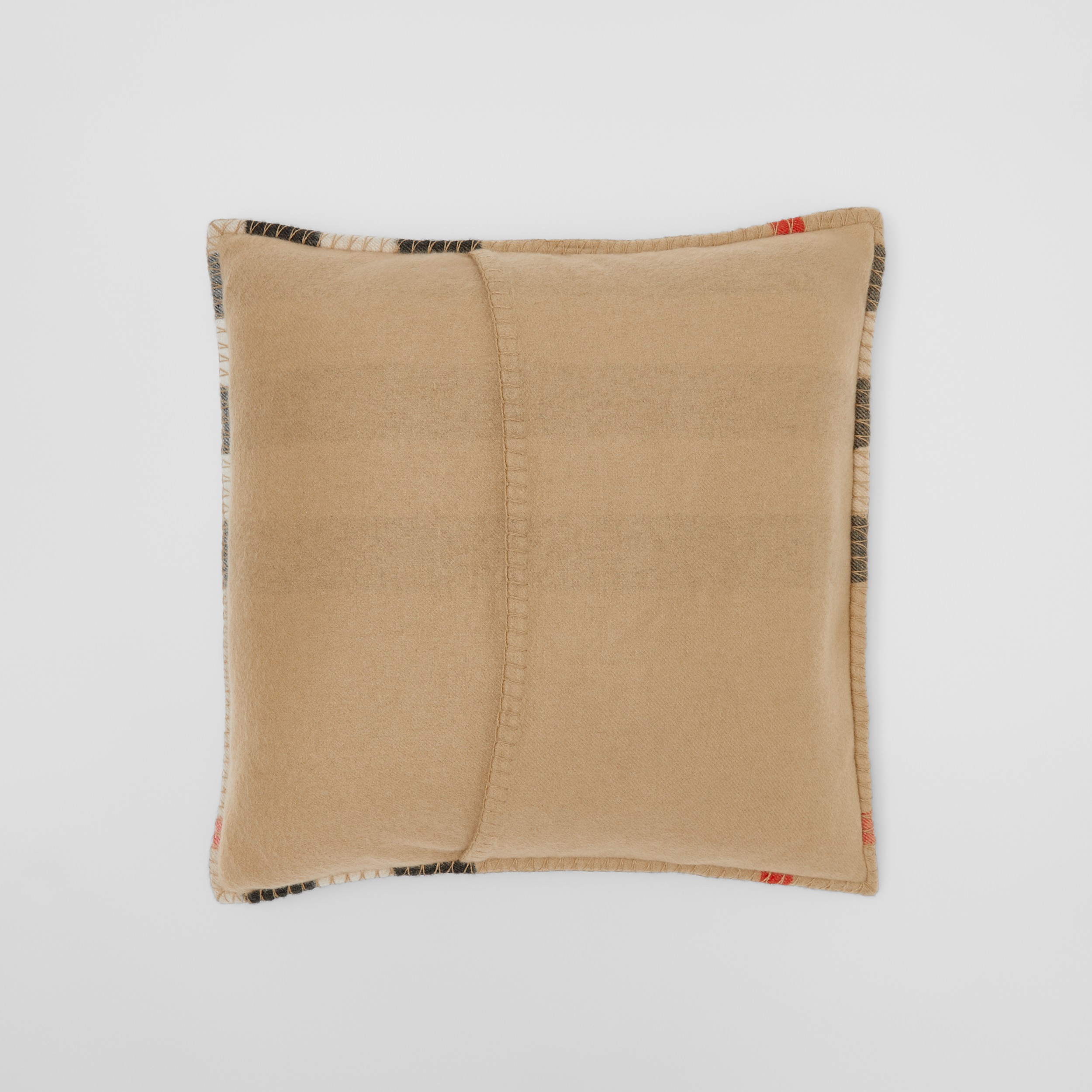 Exaggerated Check Cashmere Cushion Cover in Archive Beige | Burberry® Official - 3