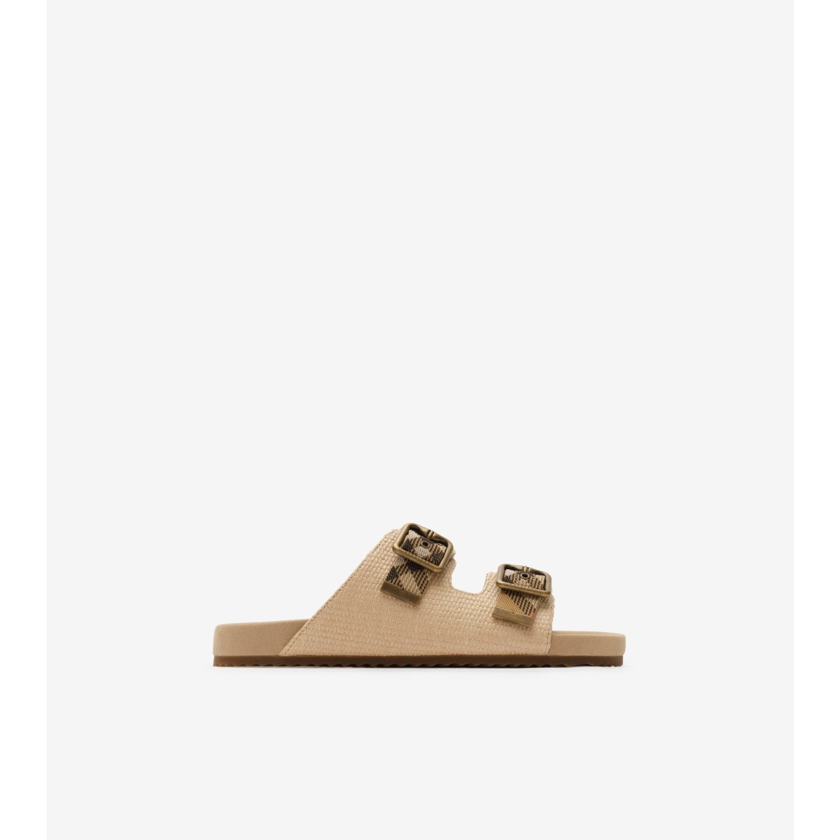  Check Raffia-effect Urchin Sandals