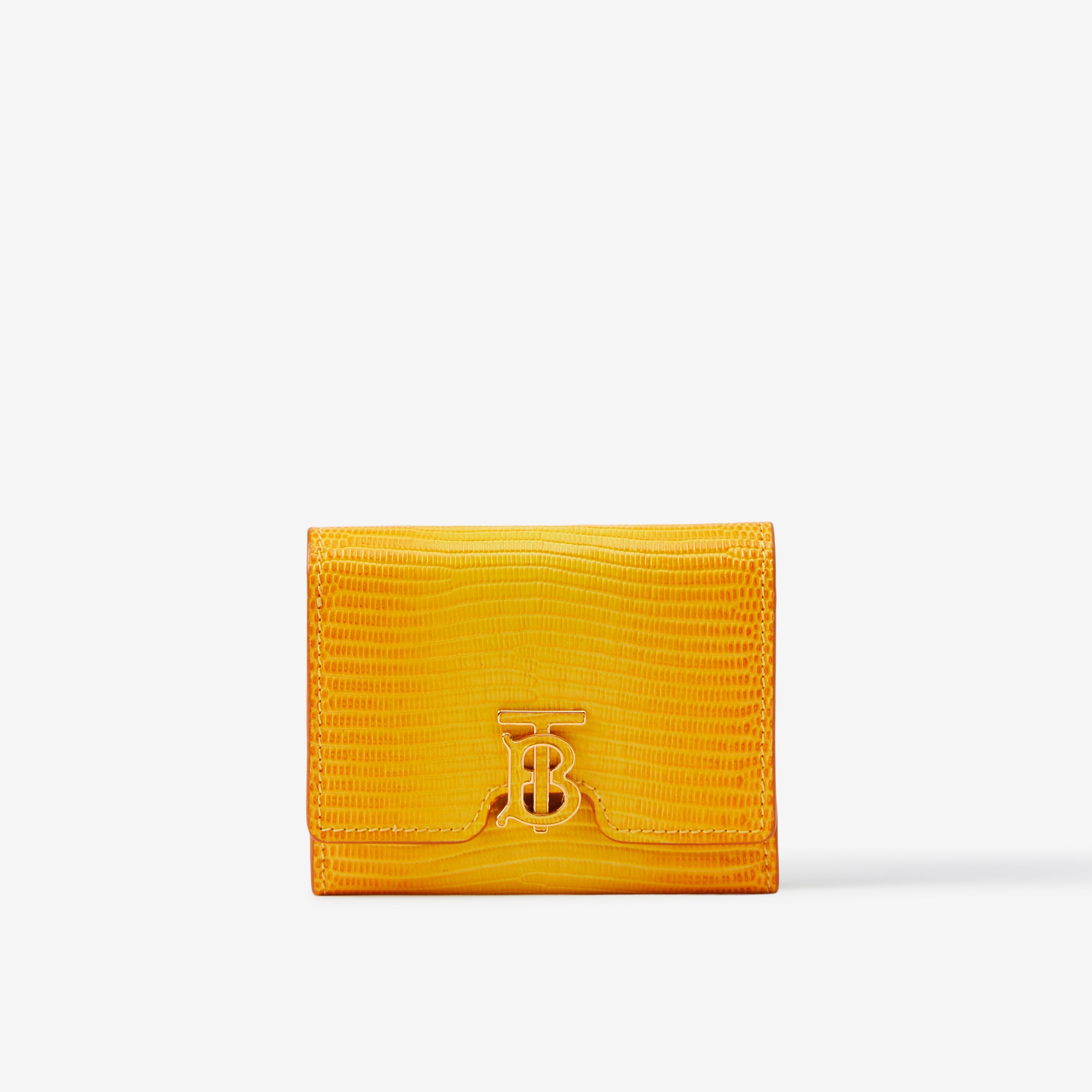 Embossed Leather TB Compact Wallet in Cool Lemon/marigold - Women | Burberry® Official - 1