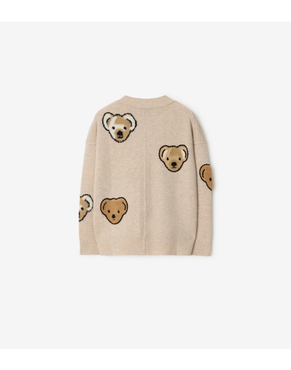 Cardigan in lana con orsetto Thomas