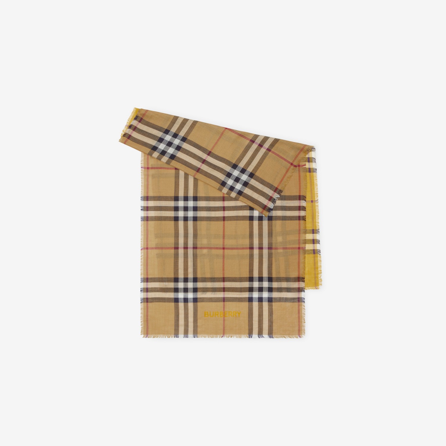Sciarpa reversibile in lana e seta Check (Pear) | Sito ufficiale Burberry®