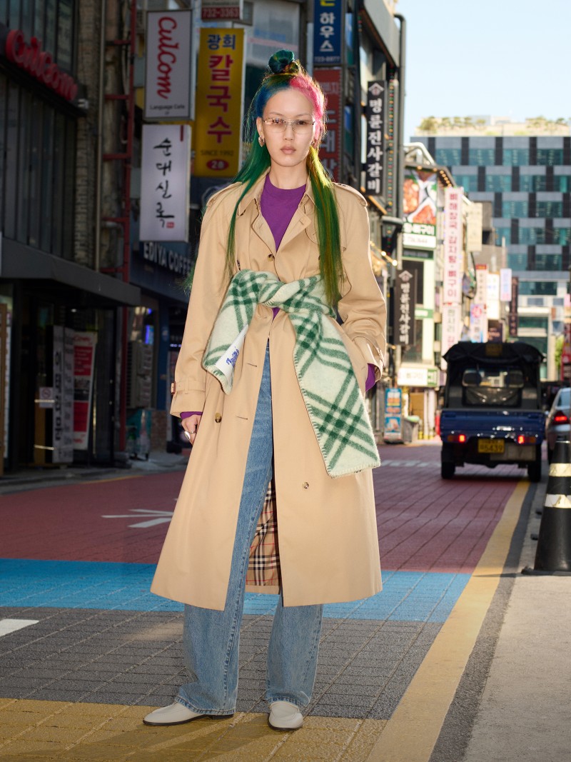 Shot of model Zaya Lunn wearing the Long Waterloo Heritage Trench Coat