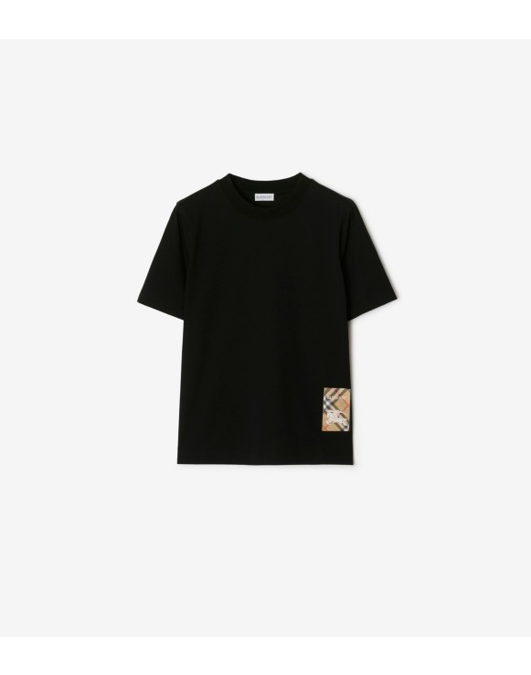 Check Label Cotton T-shirt