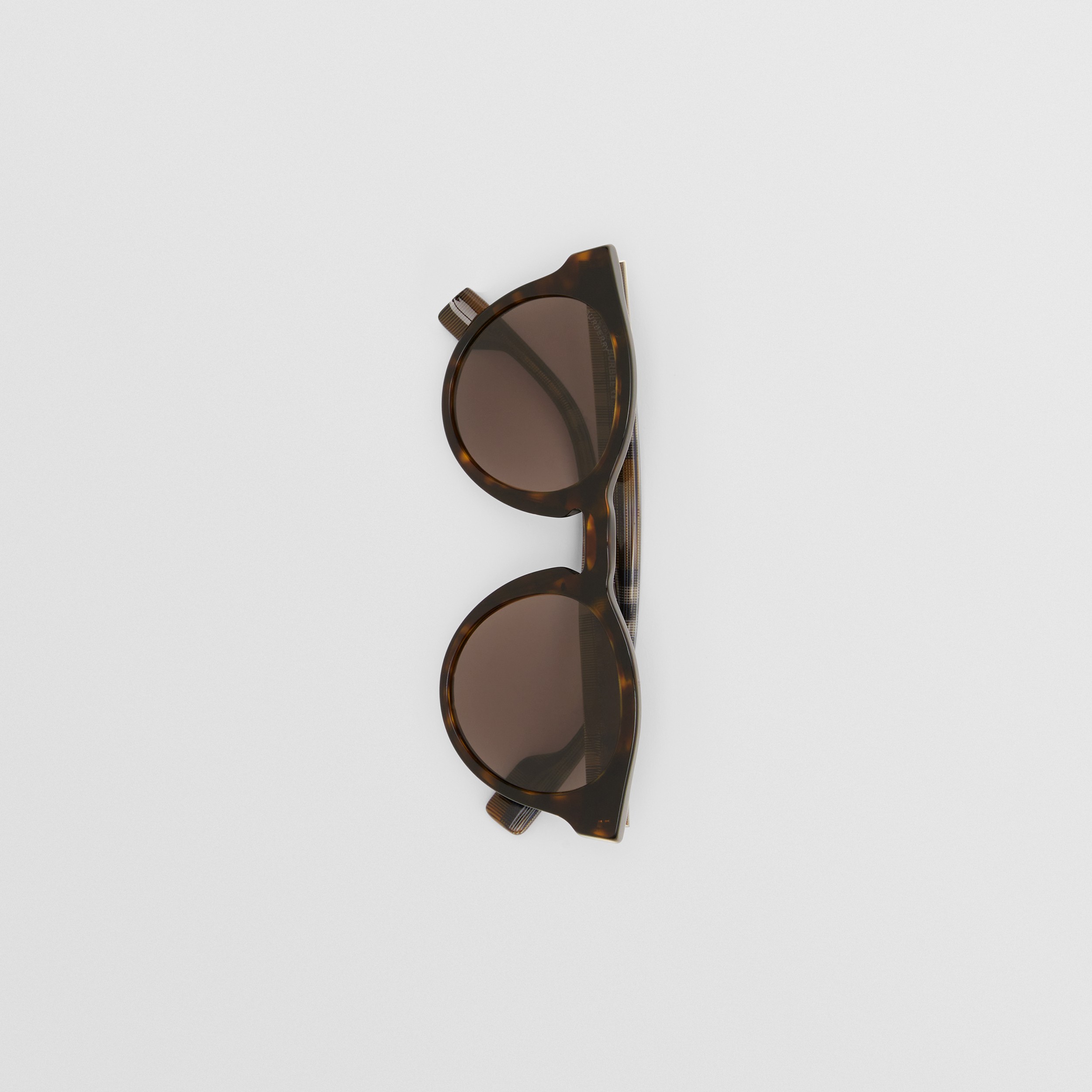 Runde Sonnenbrille aus Bio-Acetat (Dunkles Schildpattfarben) - Herren | Burberry® - 4