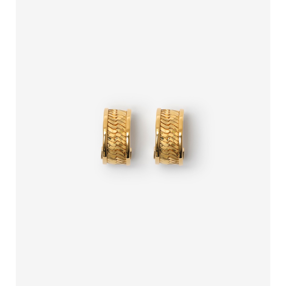  Check Engraved Hoop Earrings