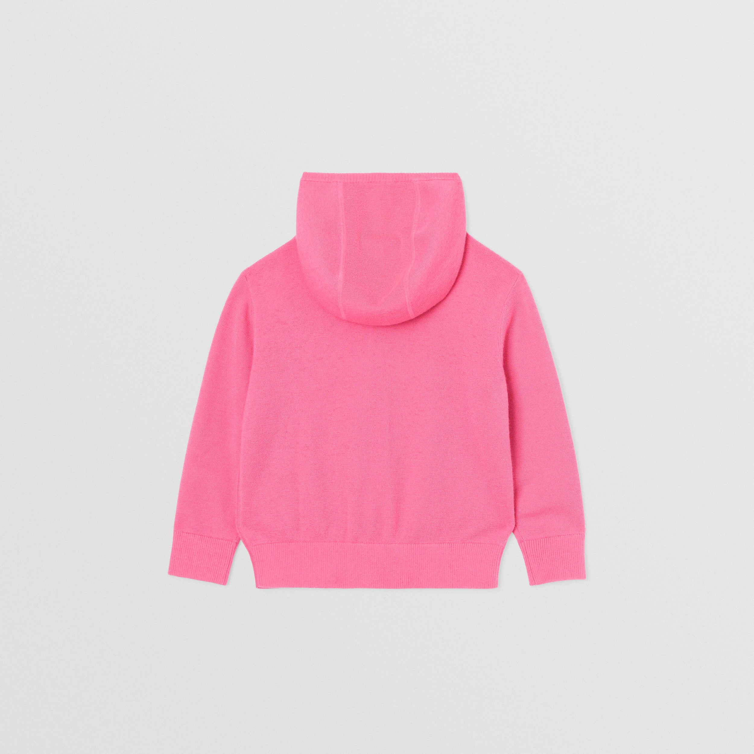 Thomas Bear Appliqué Cashmere Zip Hoodie in Bubblegum Pink - Children | Burberry® Official - 4