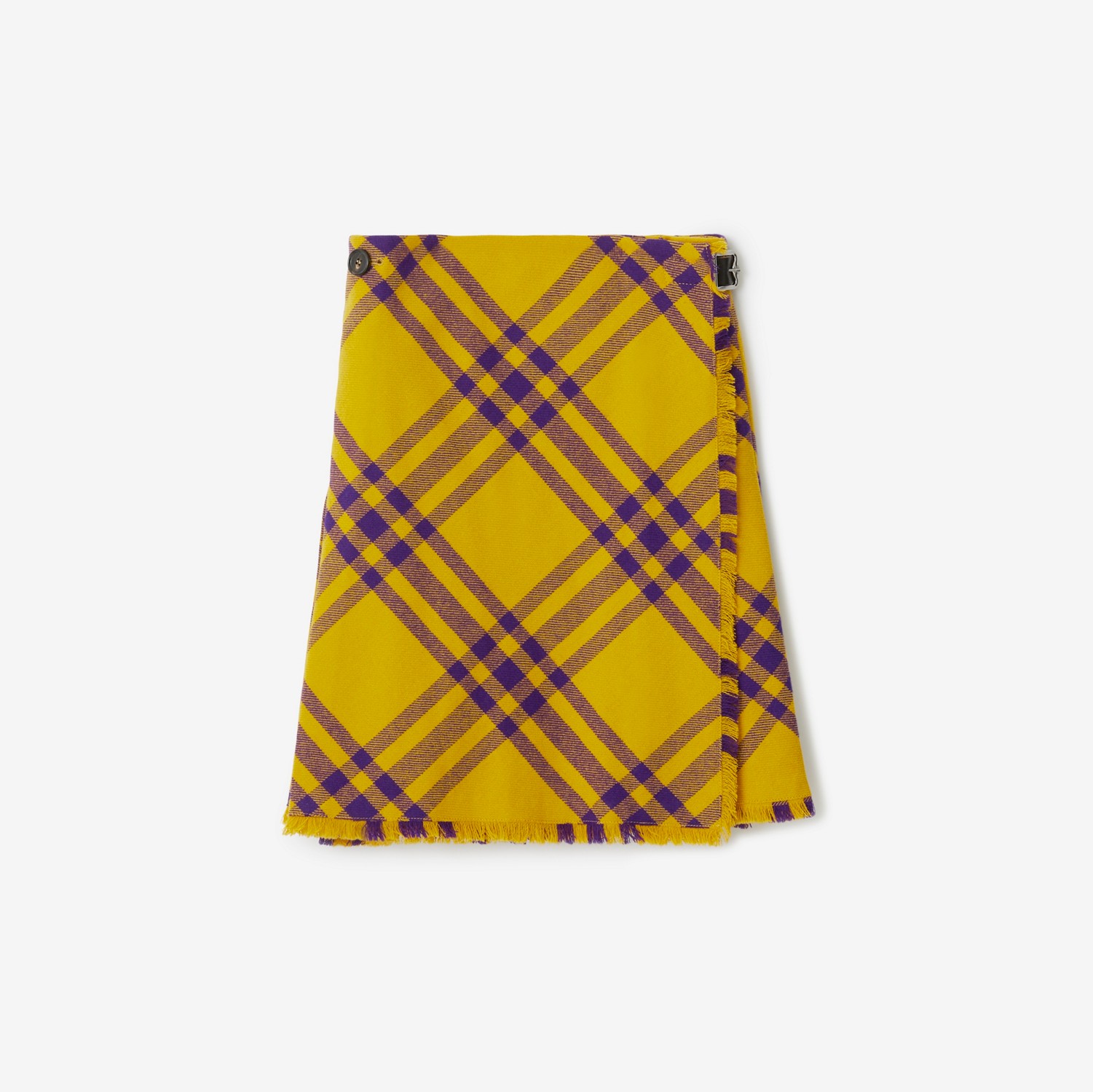 Check Wool Kilt in Pear - Women | Burberry® Official