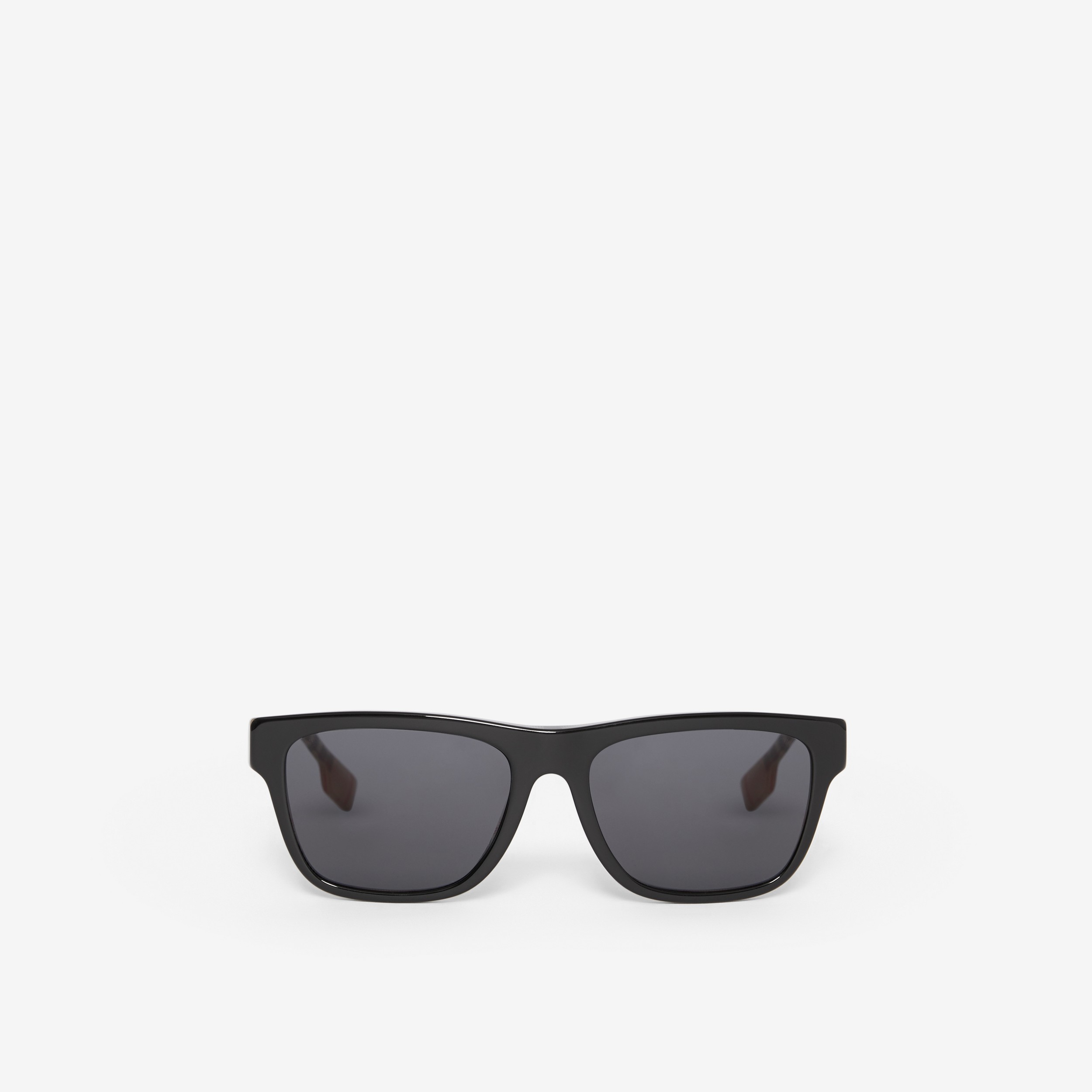 Vintage 格纹装饰方框太阳眼镜 (黑色/米色) | Burberry® 博柏利官网 - 1