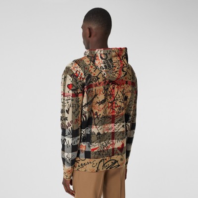 burberry harrington graffiti print hoodie
