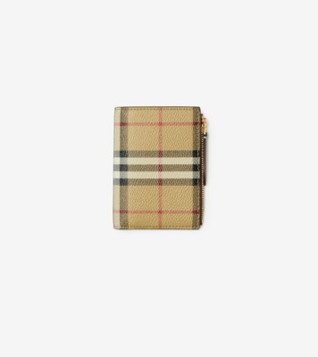 Small Check Bifold Wallet in Archive beige - Women | Burberry