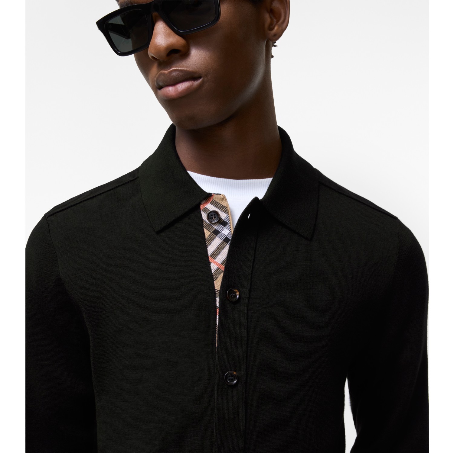 Wool Cardigan in Black - Men | Burberry® Official