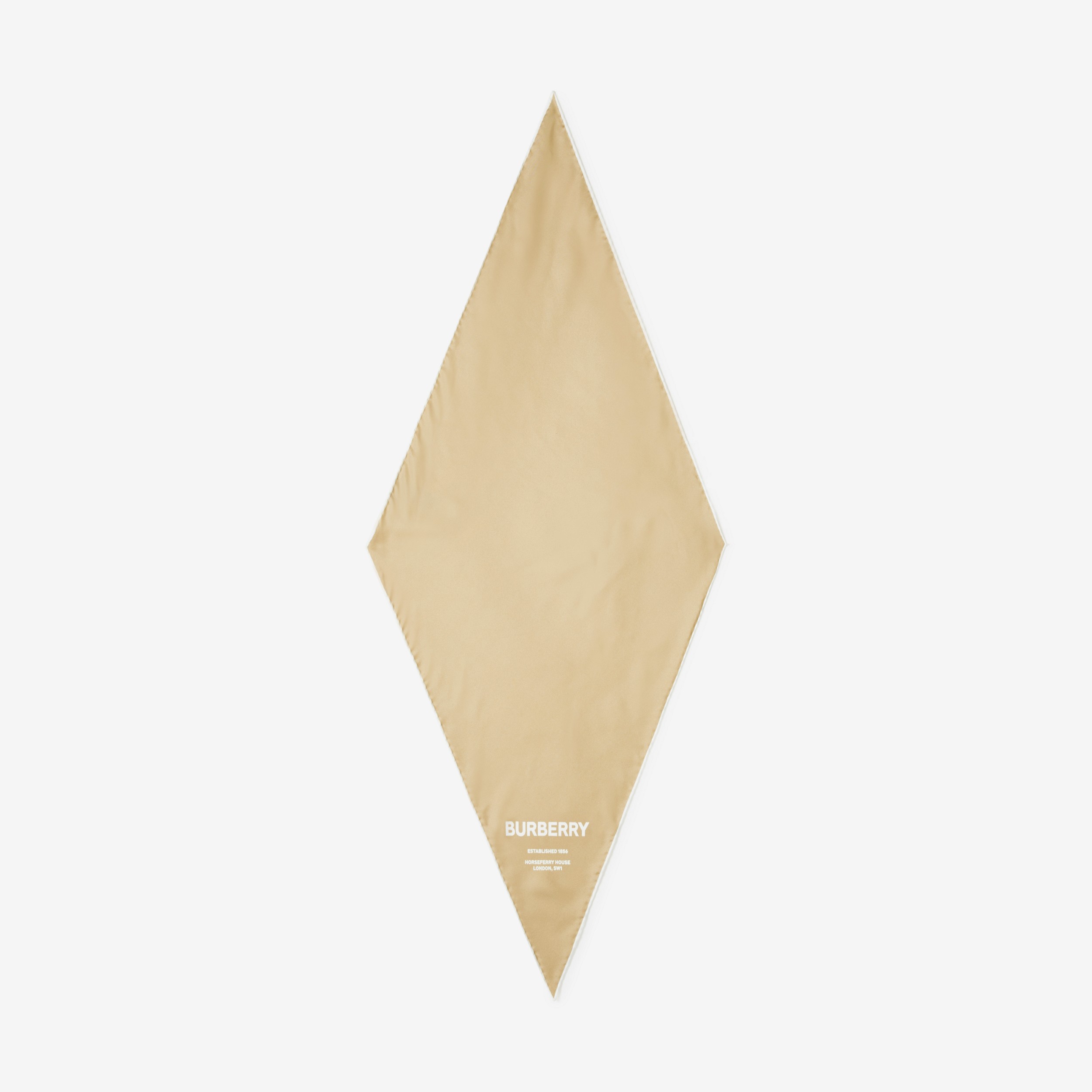 Lenço de seda em forma de diamante com estampa Horseferry (Bege Clássico) | Burberry® oficial - 2
