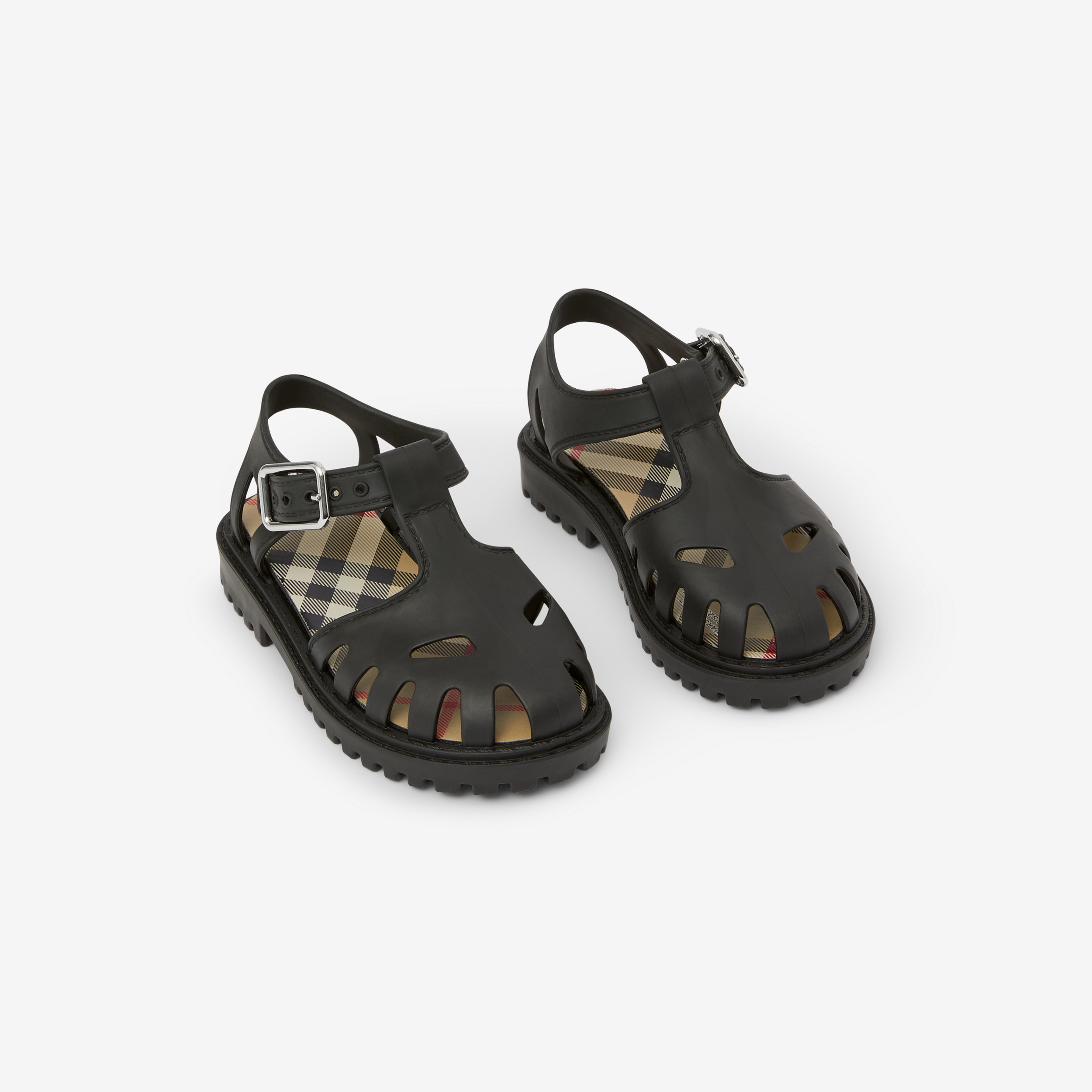 Sandales en caoutchouc à doublure Vintage Check (Noir) - Enfant | Site officiel Burberry® - 2