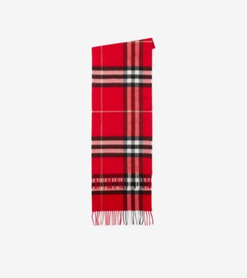 Burberry Check Scarf in Red | Burberry® Official