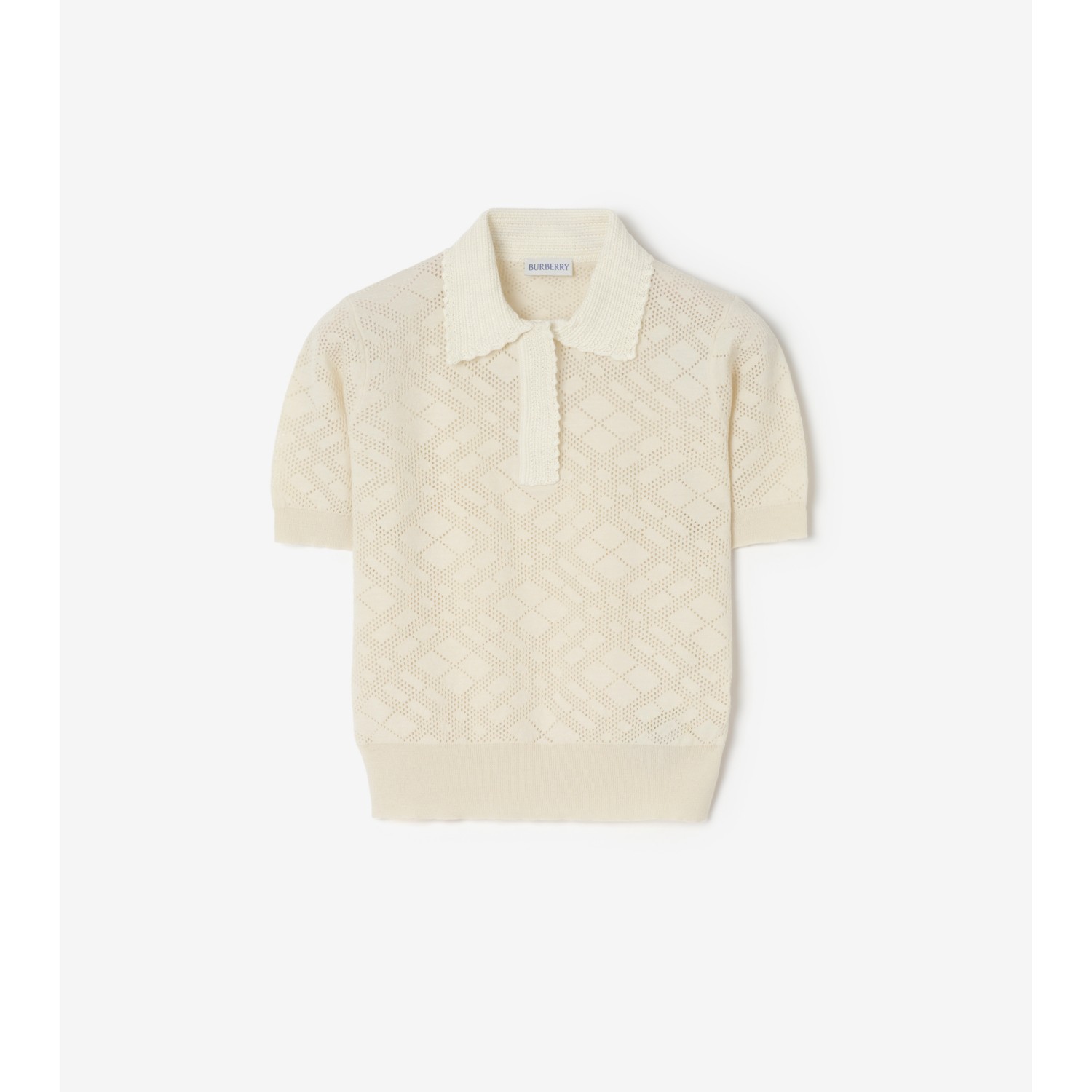 Check Wool Silk Polo Shirt