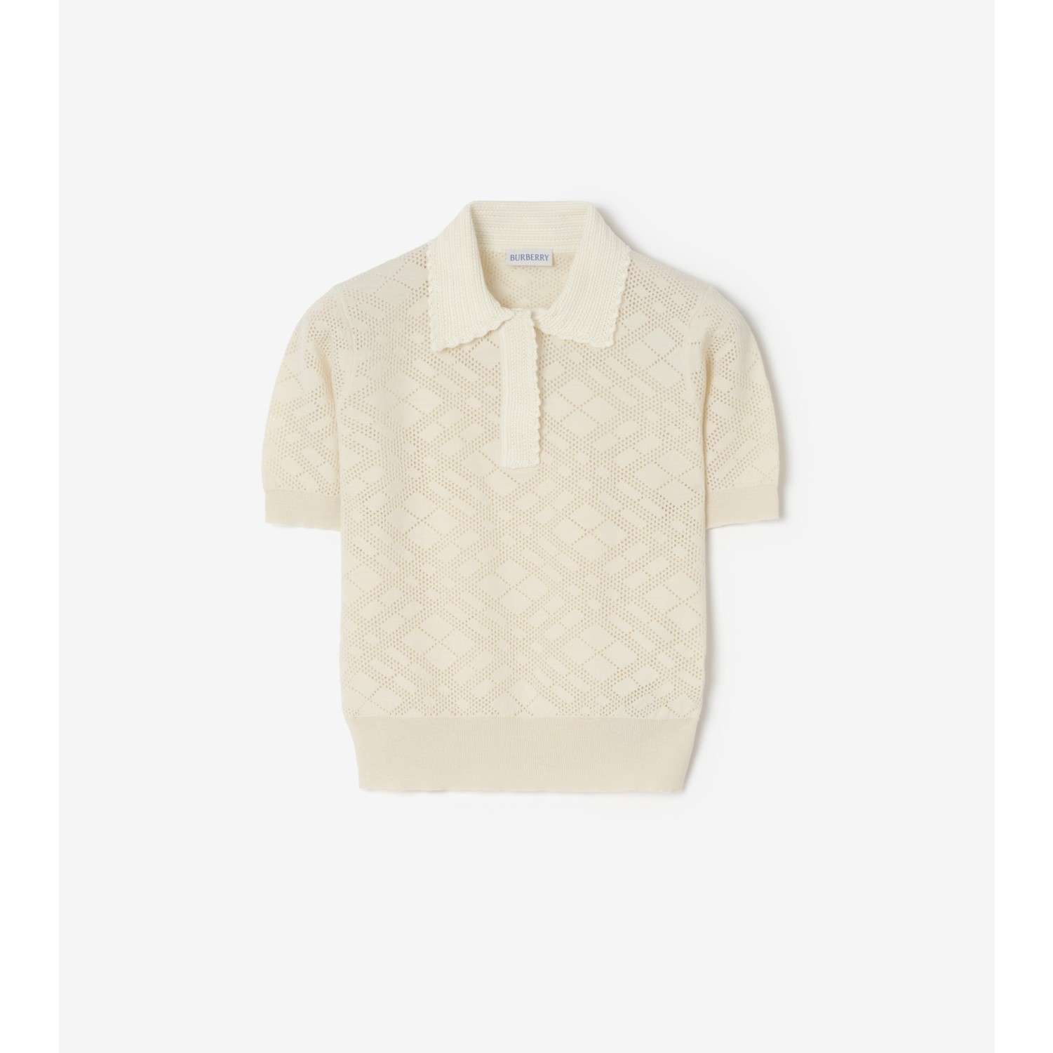 Check Wool Silk Polo Shirt