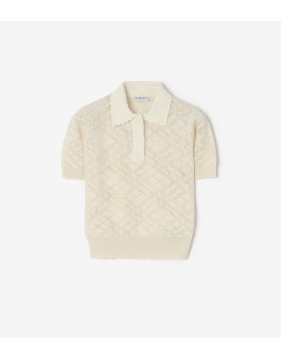 Check Wool Silk Polo Shirt