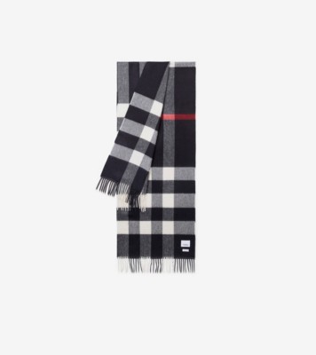 Check Cashmere Scarf in Charcoal | Burberry® Official