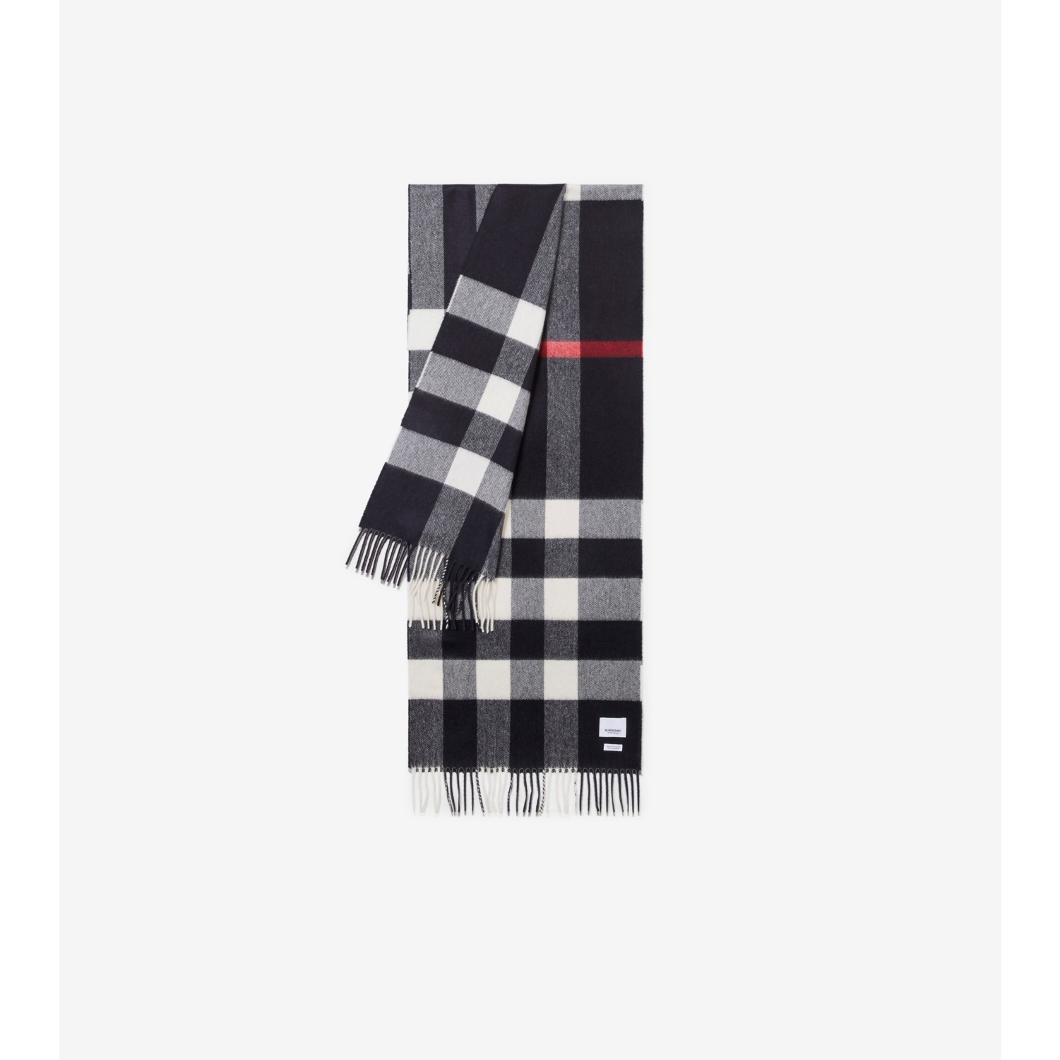 Check Cashmere Scarf in Navy Burberry Official