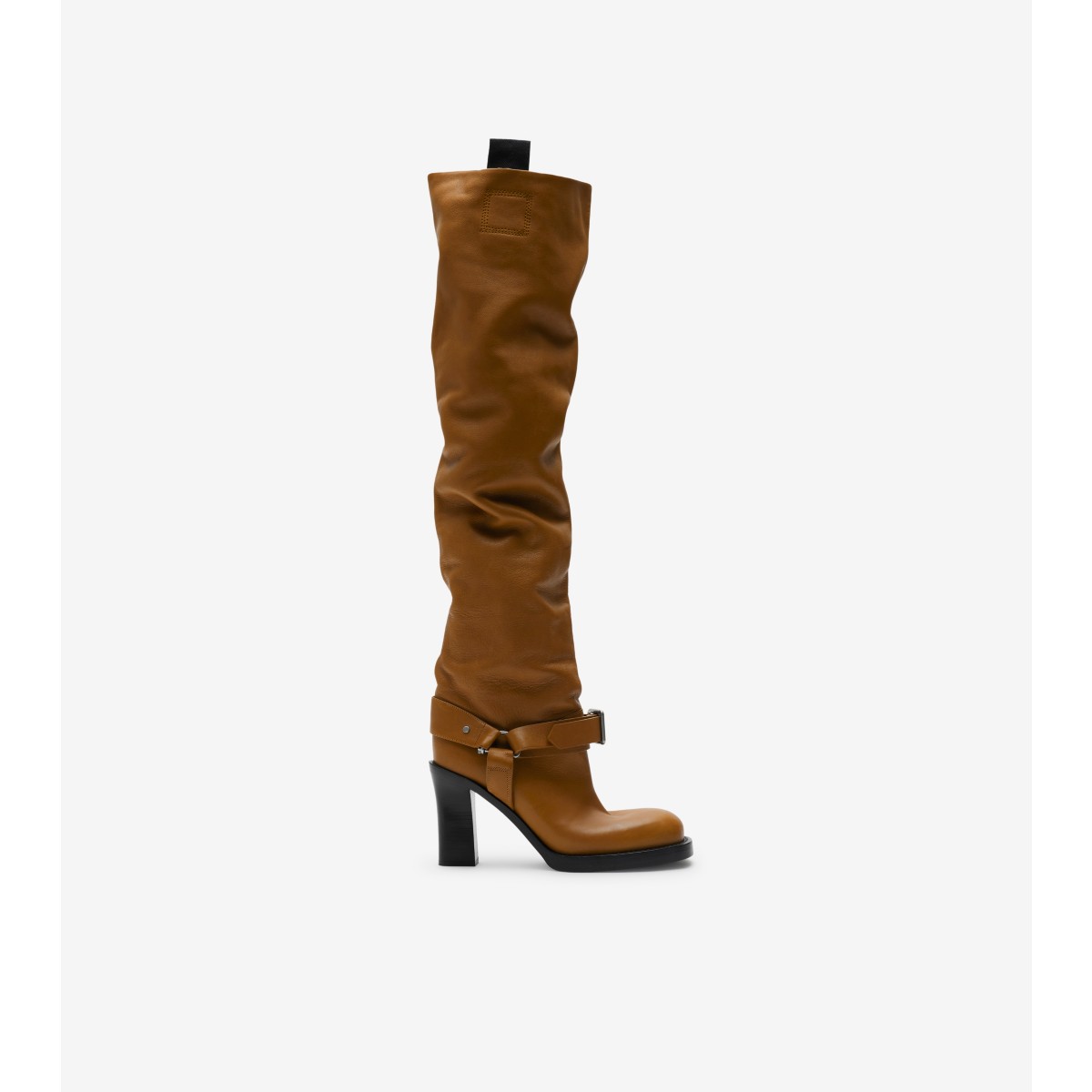 Burberry Stirrup 100mm Leather Boots In Hazel
