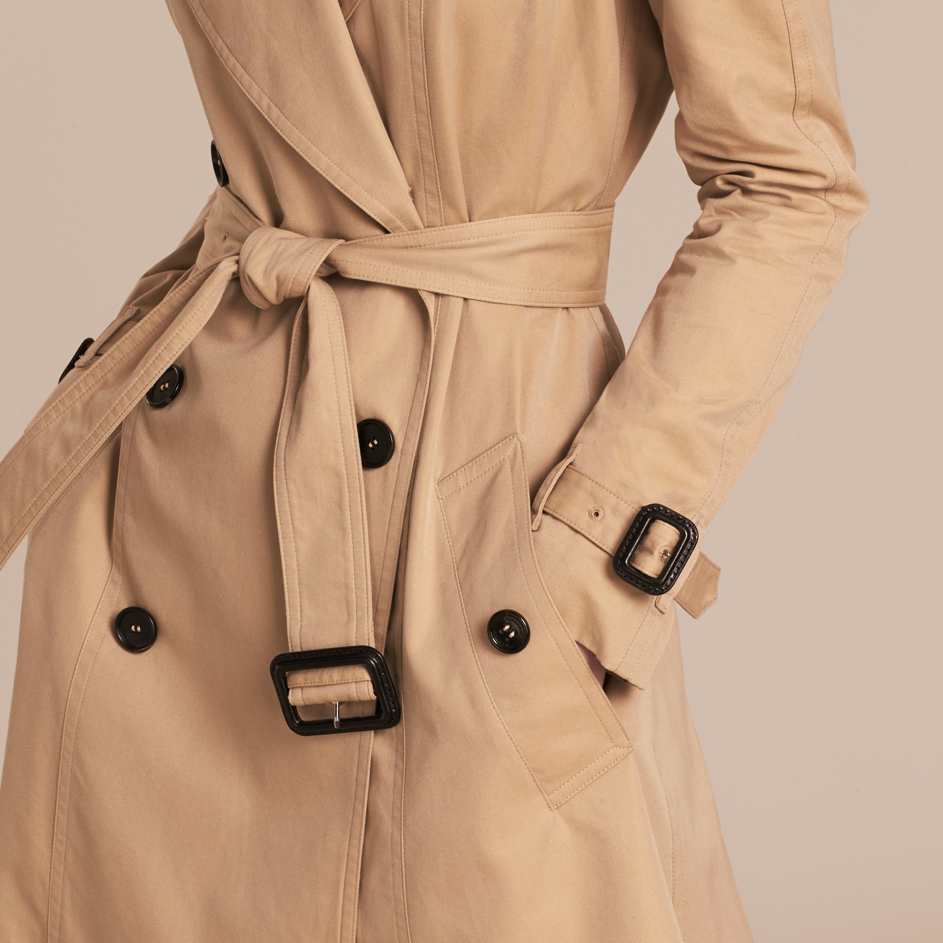 Cotton Gabardine Aline Trench Coat in Honey Women Burberry United