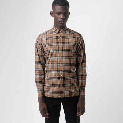 burberry check cotton shirt