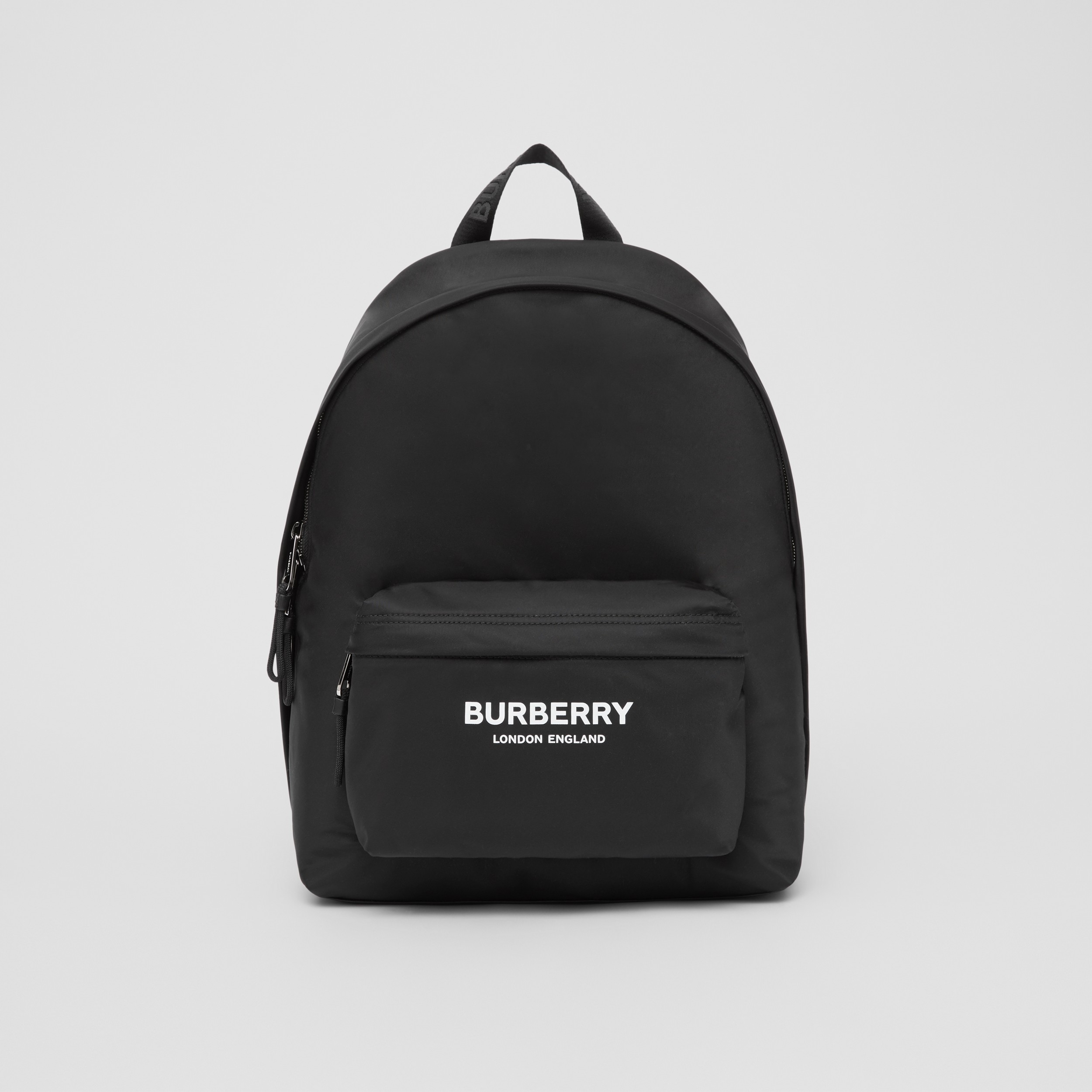 Logo Print Nylon Backpack in Black | Burberry® Official - 1