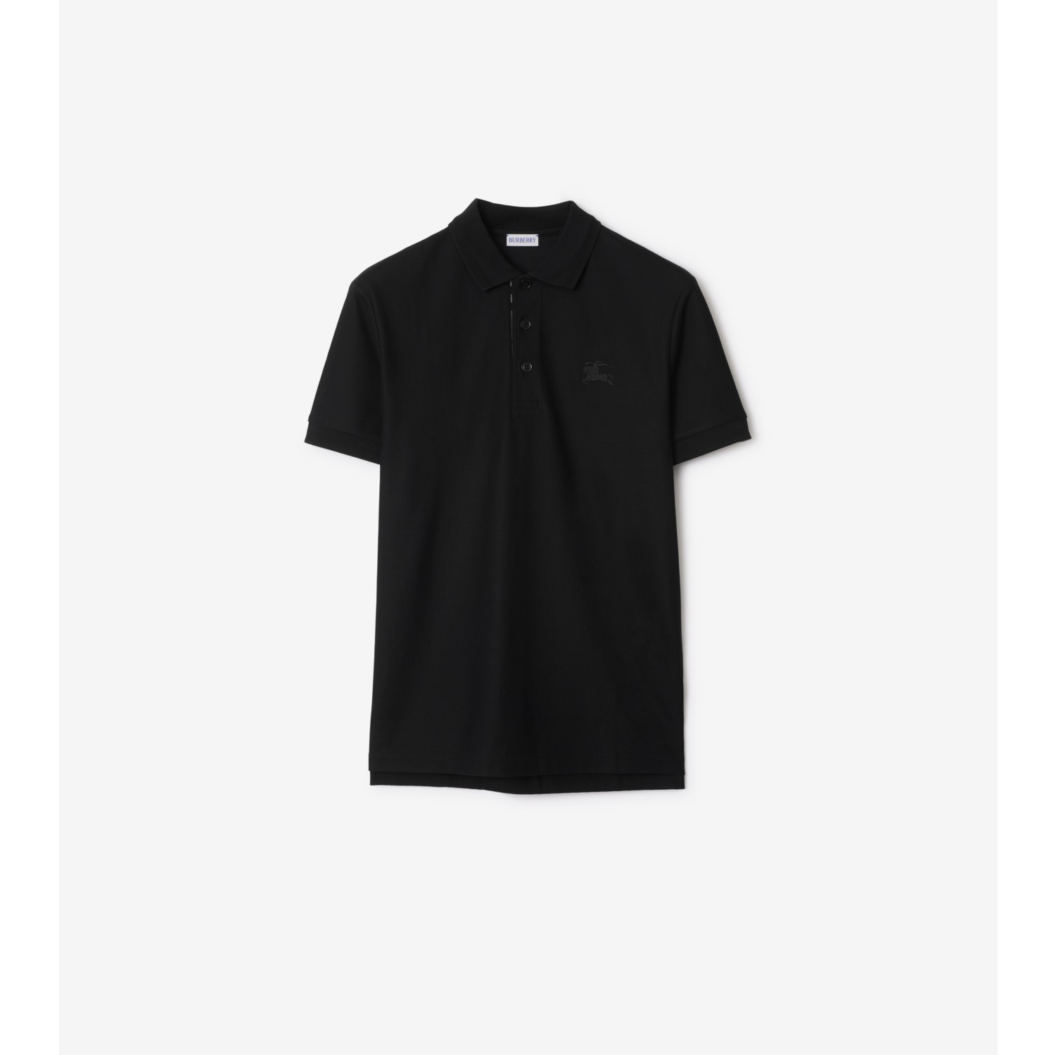 Cotton Polo Shirt in Black Men Burberry Official