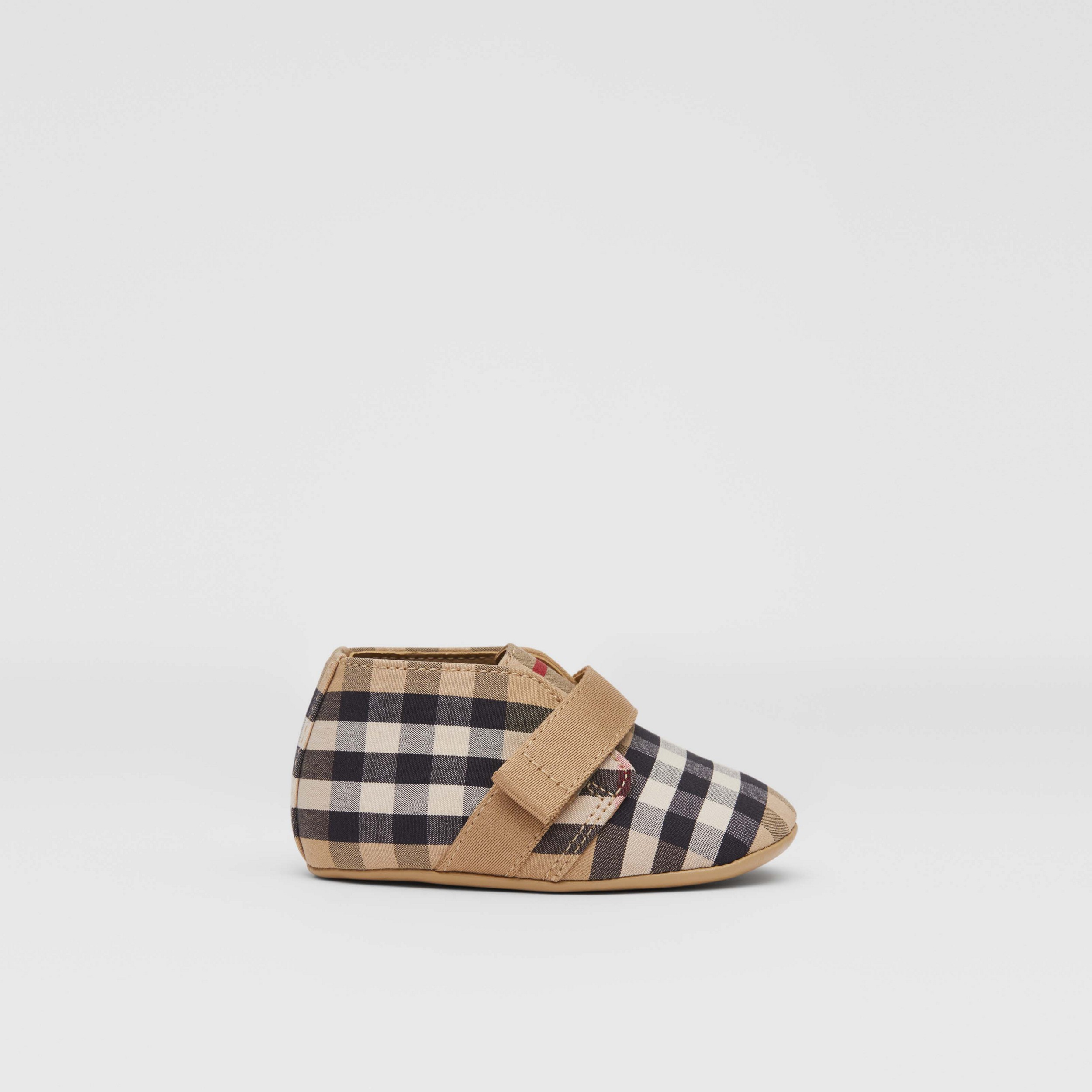 Vintage Check Cotton Booties in Archive Beige - Children | Burberry® Official - 4
