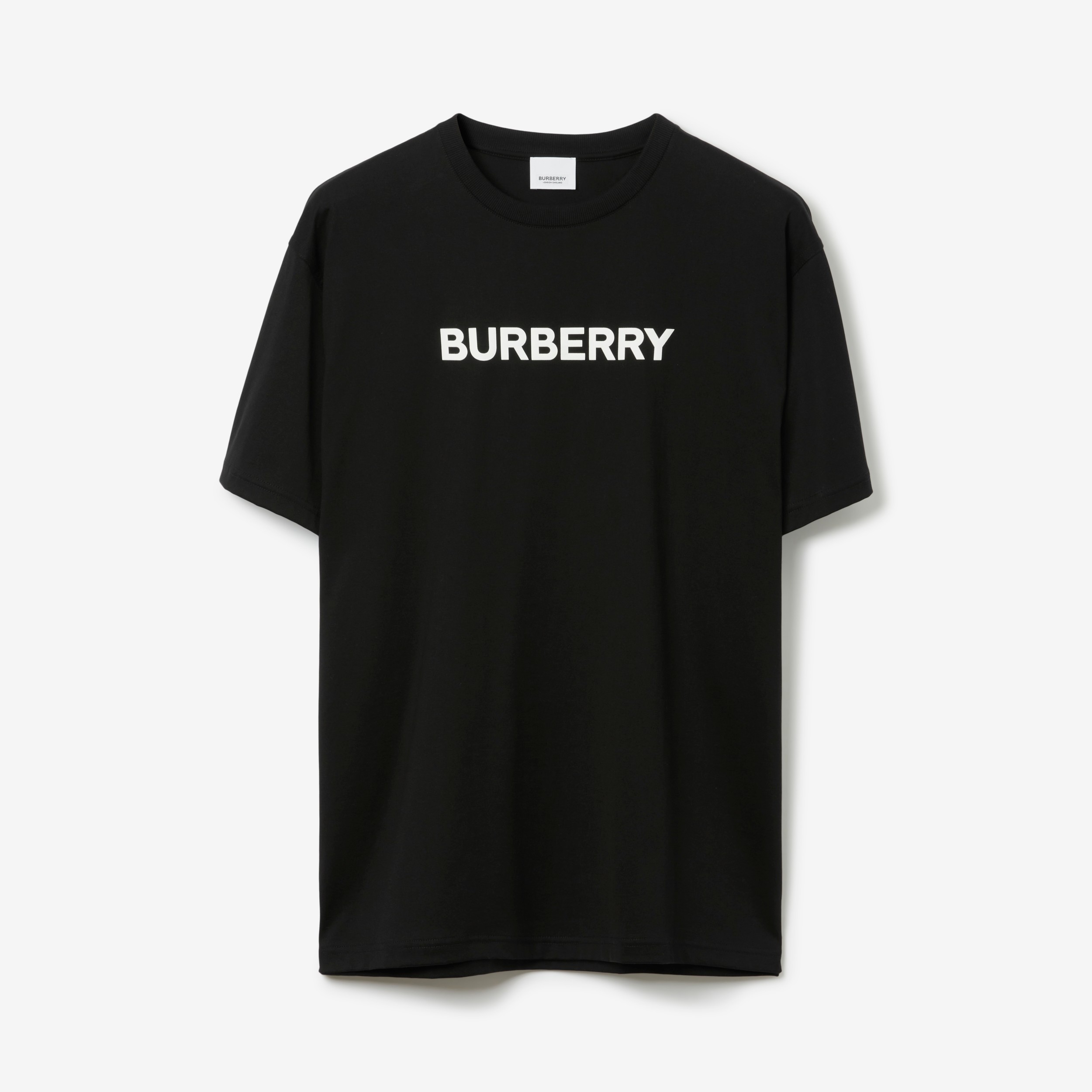 Logo Print Cotton T-shirt in Black | Burberry® Official