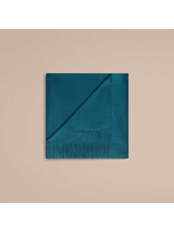 Cashmere Blanket in Dark Teal Burberry United States