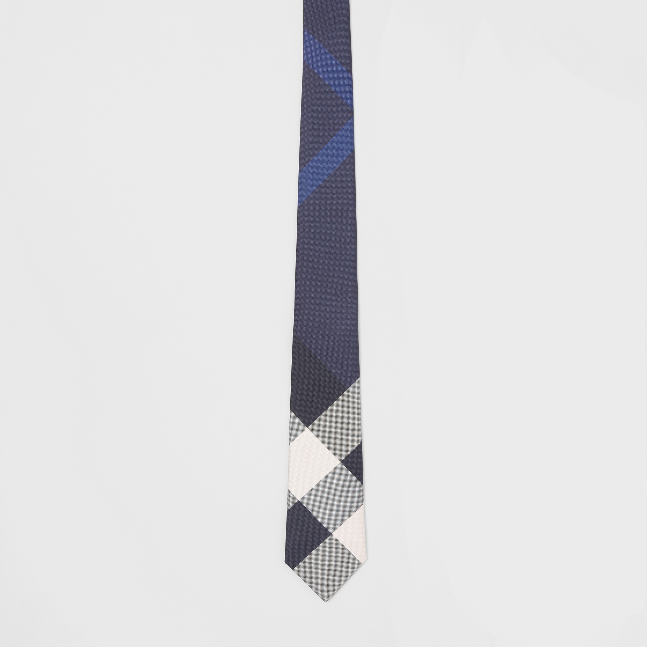 Classic Cut Exaggerated Check Silk Tie in Bright Navy - Men | Burberry® Official - 4