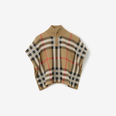 BURBERRY BURBERRY CHILDRENS CHECK WOOL CAPE