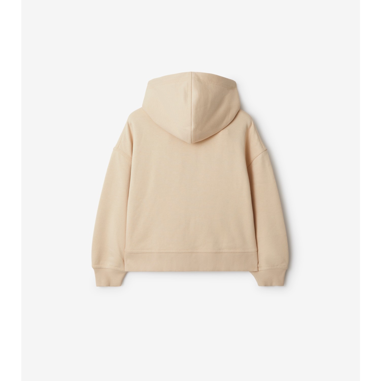 Check Label Cotton Zip Hoodie