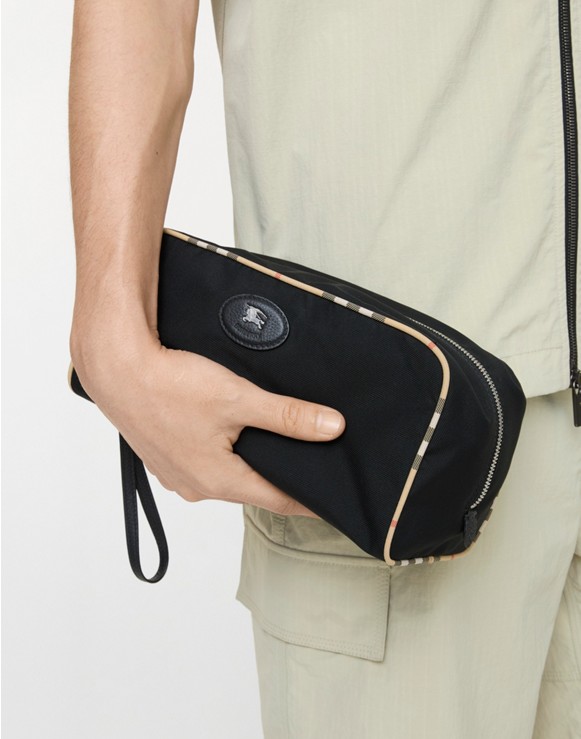 Large Check Trim Travel Pouch