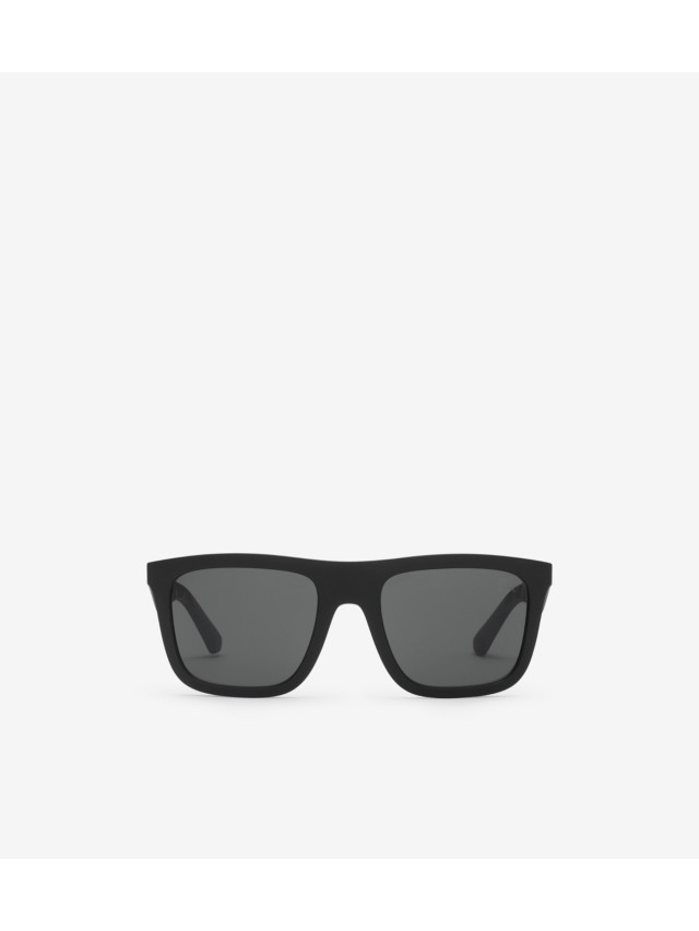 Logo Detail Square Frame Sunglasses in Black - Men