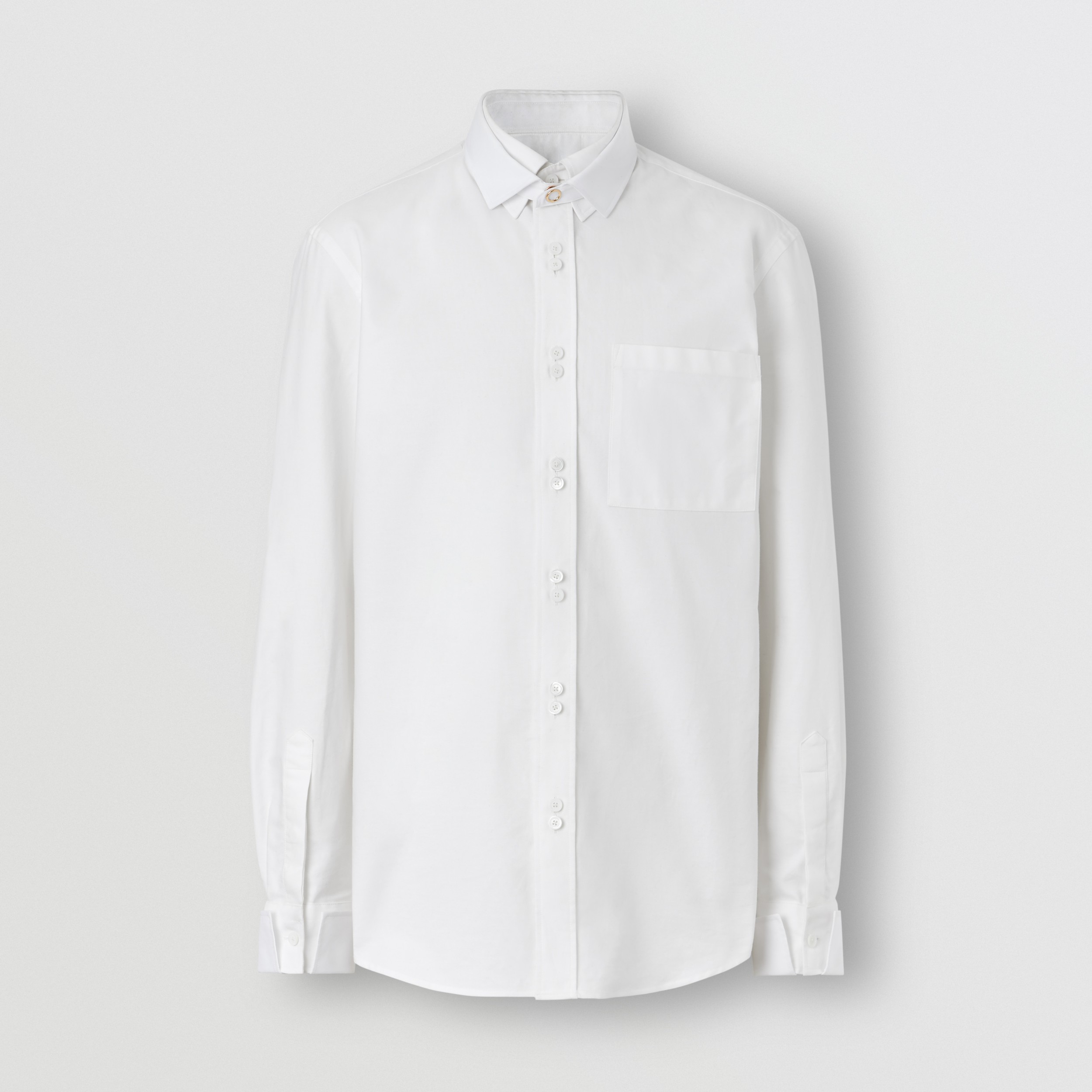 Classic Fit Detachable Collar Cotton Shirt in Optic White - Men | Burberry