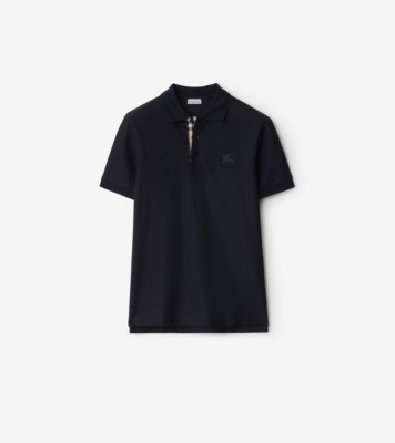 Cotton Polo Shirt in Coal blue - Men | Burberry® Official