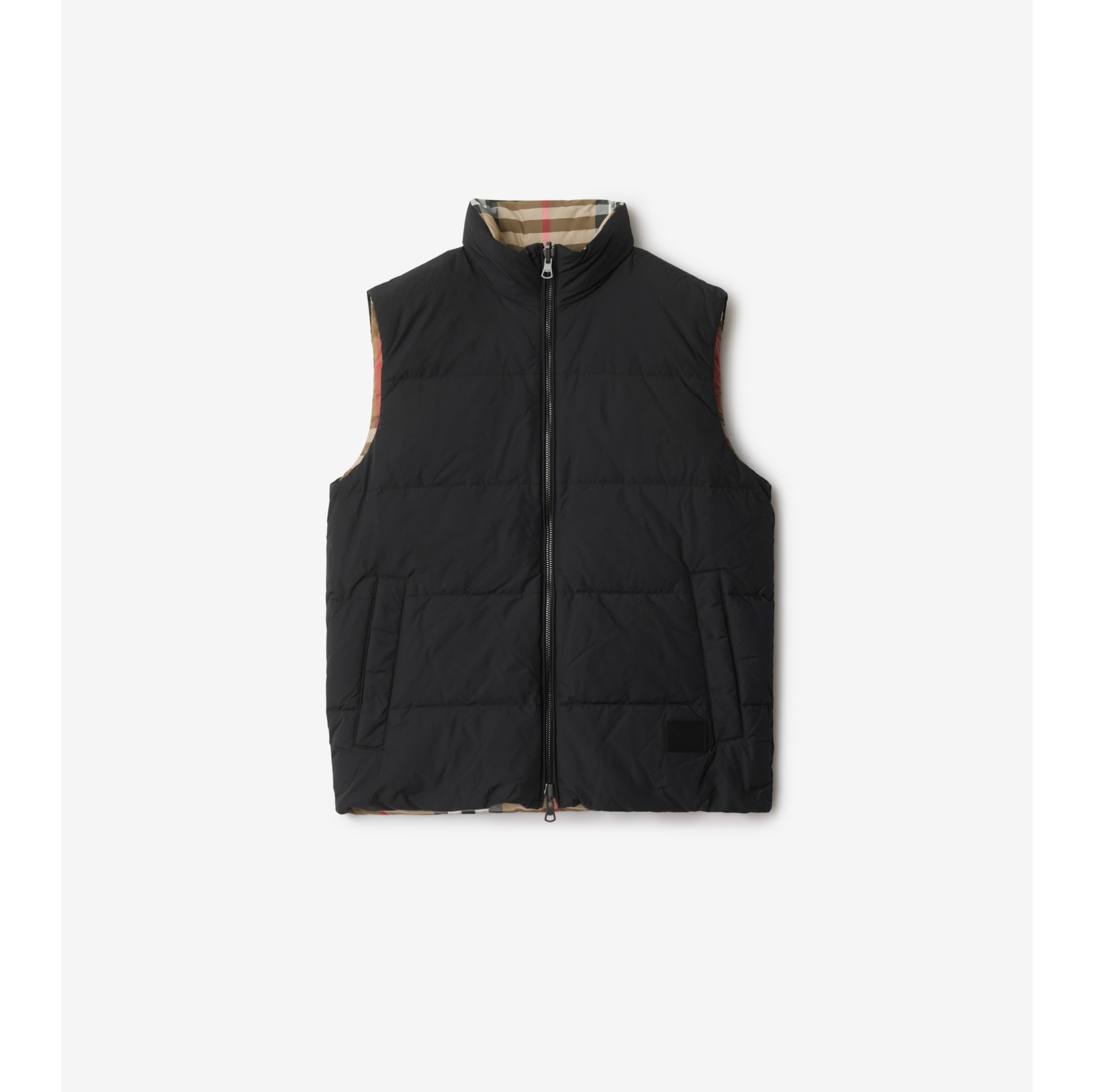 Doudoune sans manches réversible en nylon Check