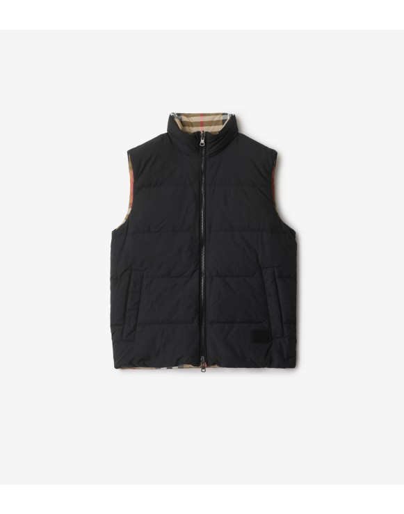 Doudoune sans manches réversible en nylon Check