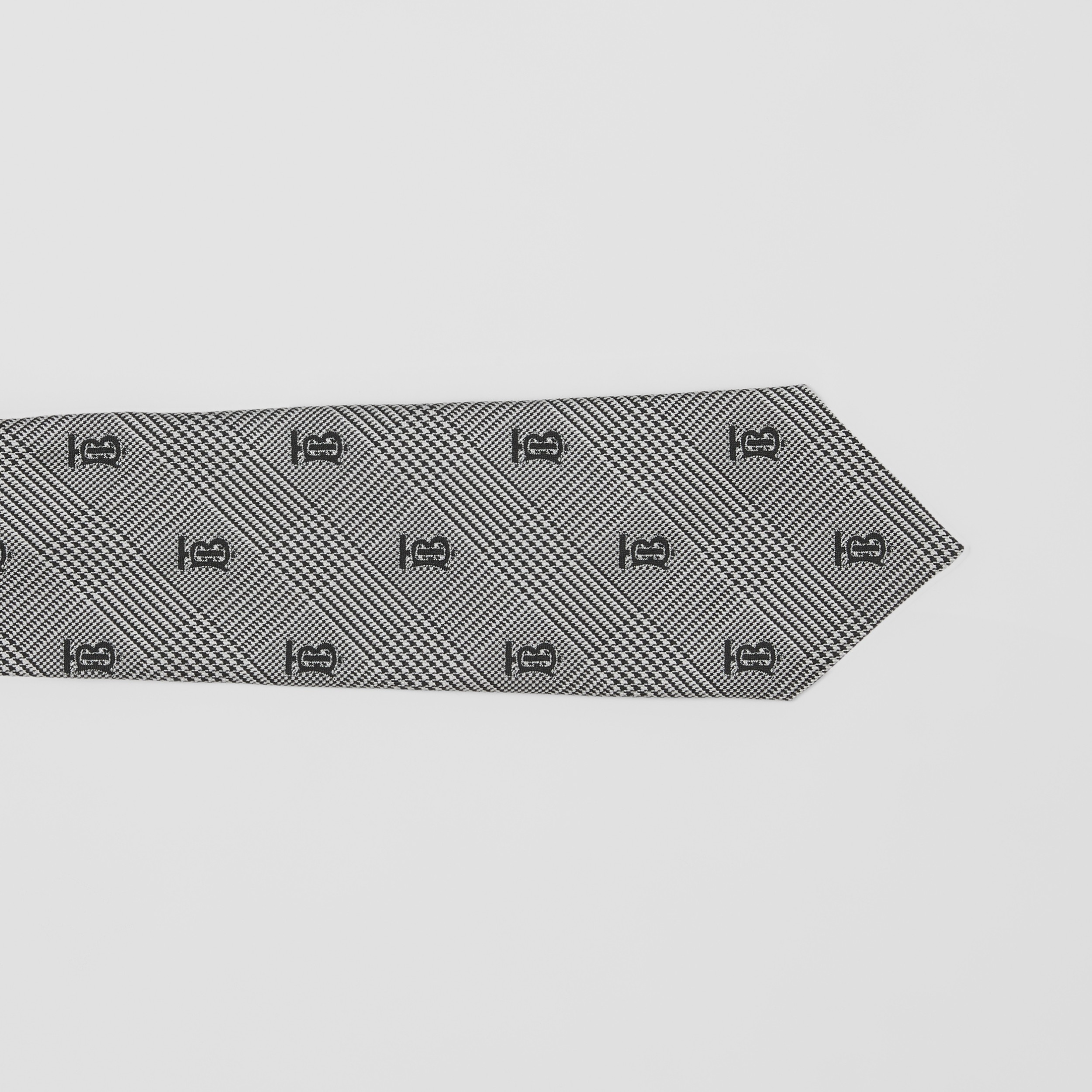 Corbata de pala clásica en seda a cuadros con monogramas (Gris) - Hombre | Burberry® oficial - 2