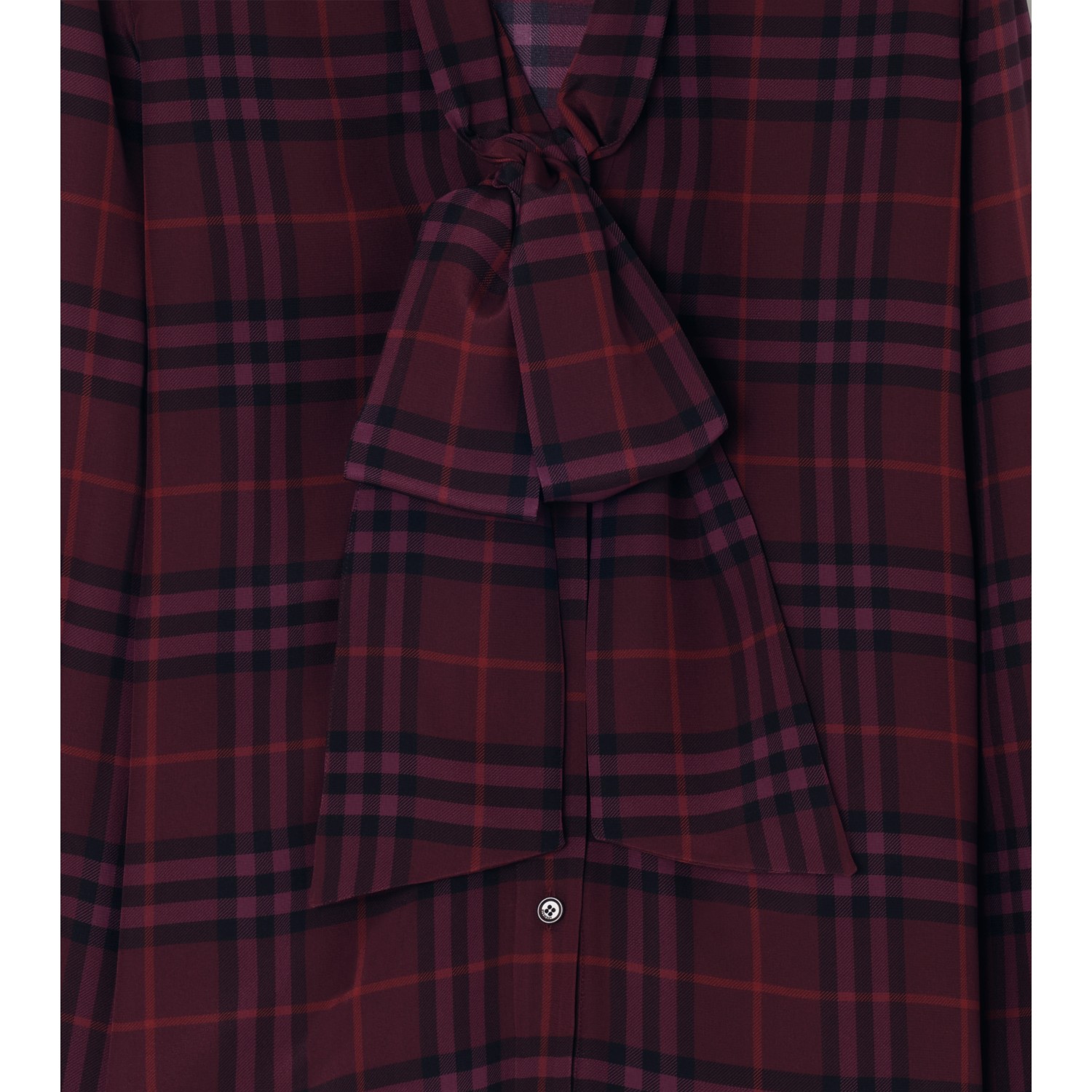 Check Silk Scarf Blouse - thumbnail 4