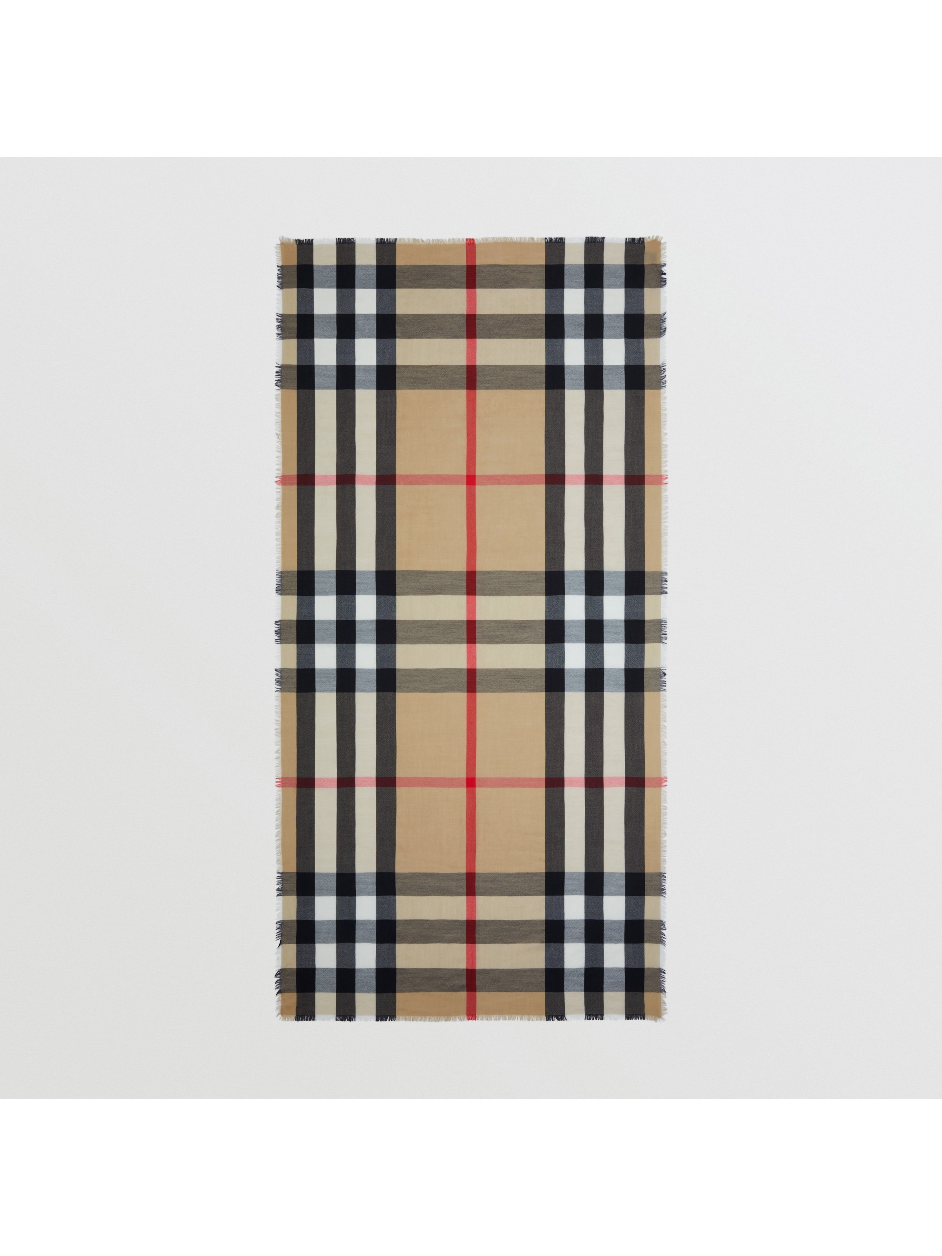 轻盈格纹羊绒围巾