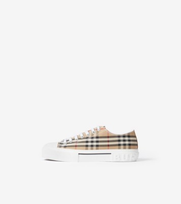 Vintage check cheap cotton sneakers burberry