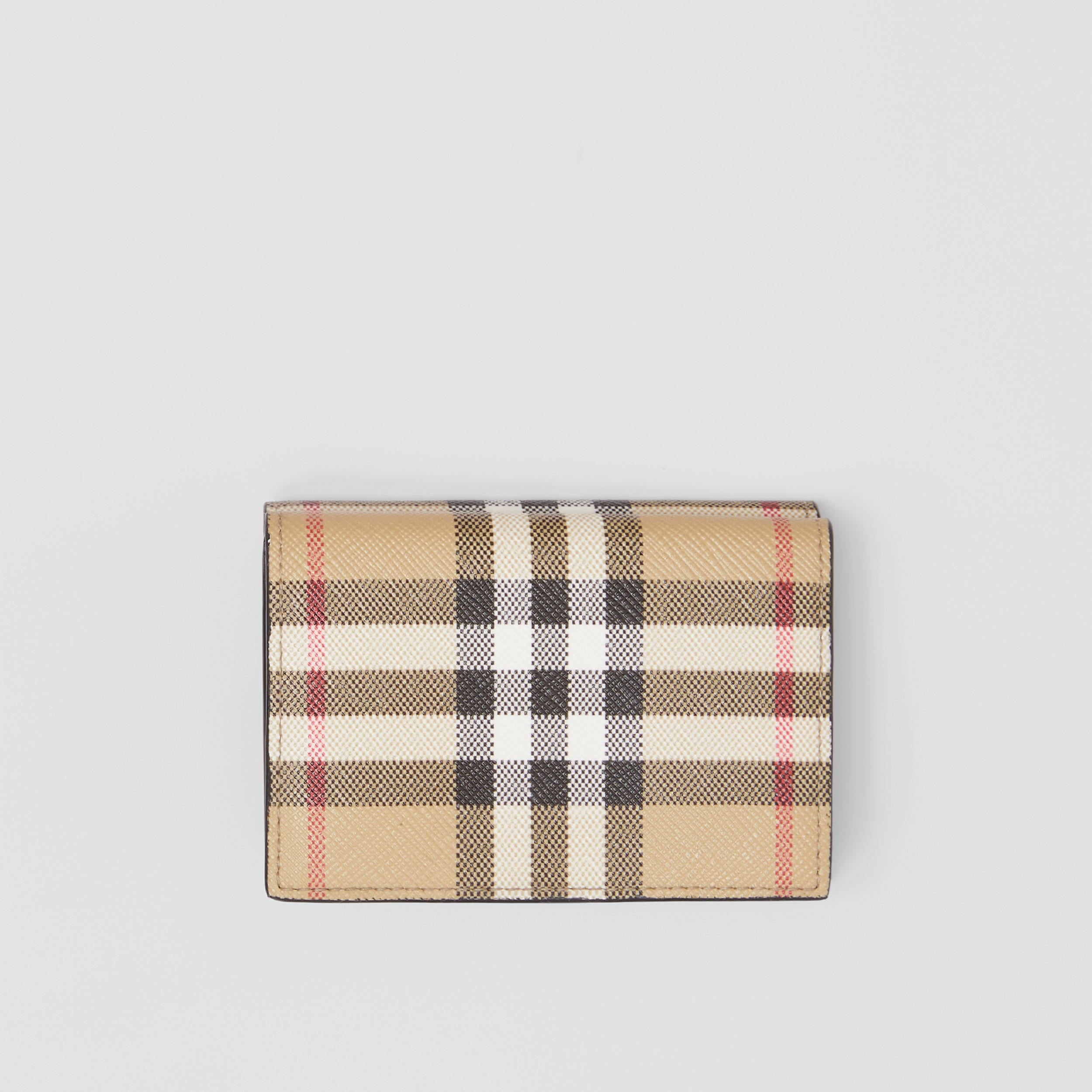Vintage Check and Leather Folding Wallet in Archive Beige - Men | Burberry® Official - 1
