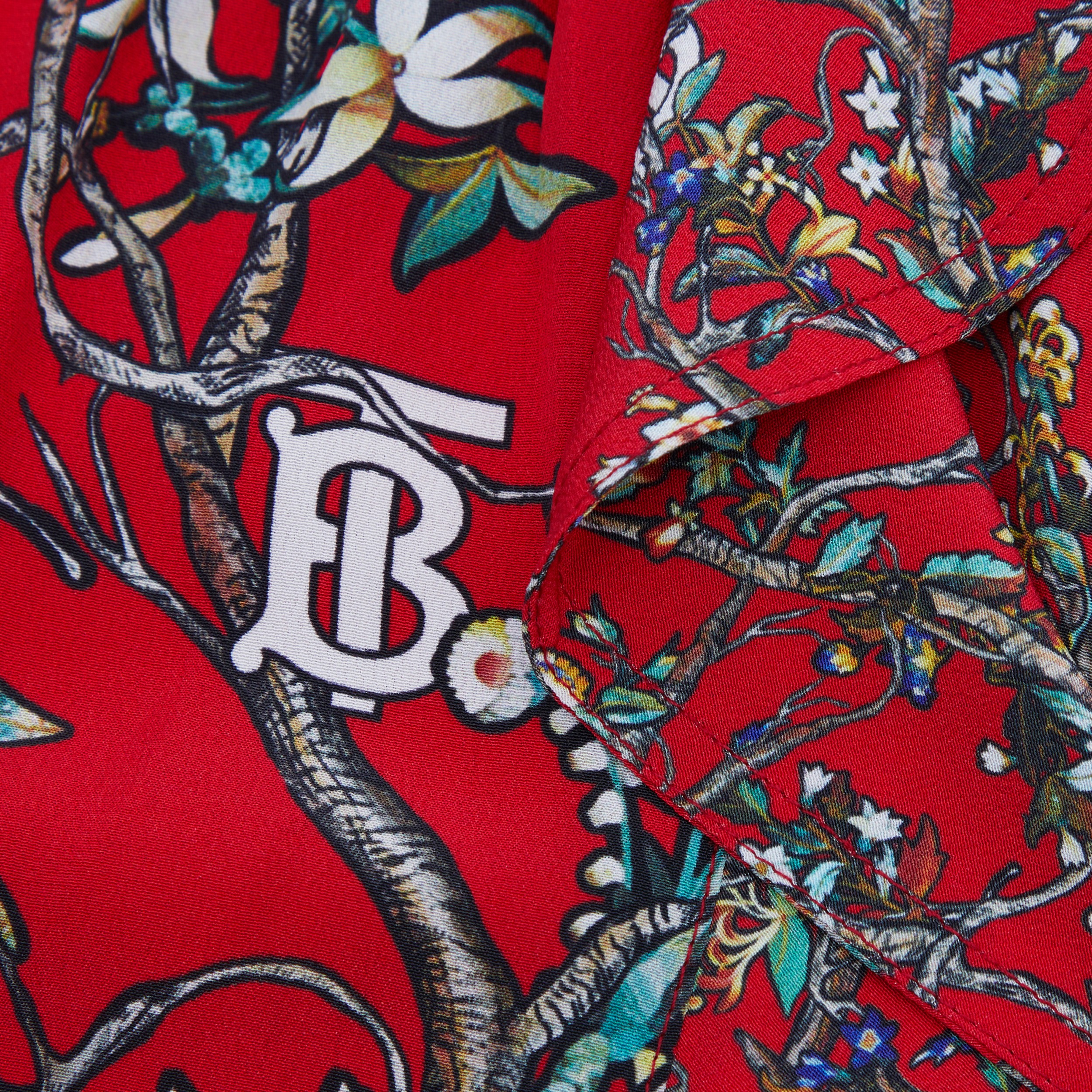 Monogram Motif Silk Dress in Bright Red - Children | Burberry® Official - 2