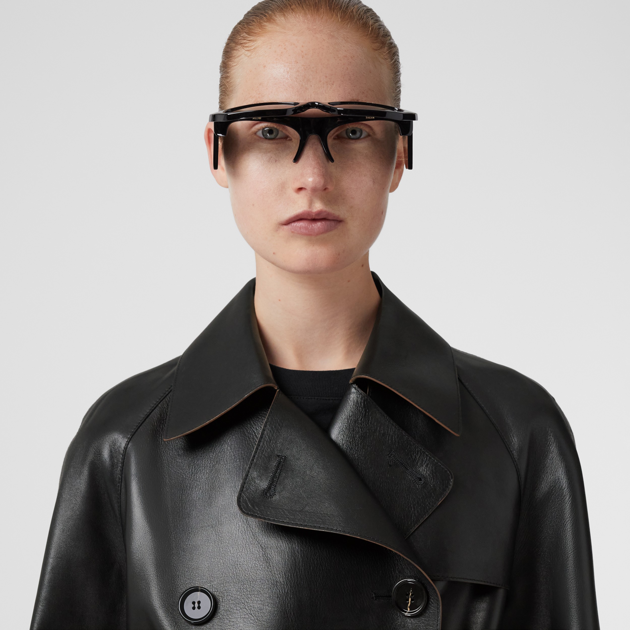Leather Waterloo Trench Coat in Black - Women | Burberry® Official - 2