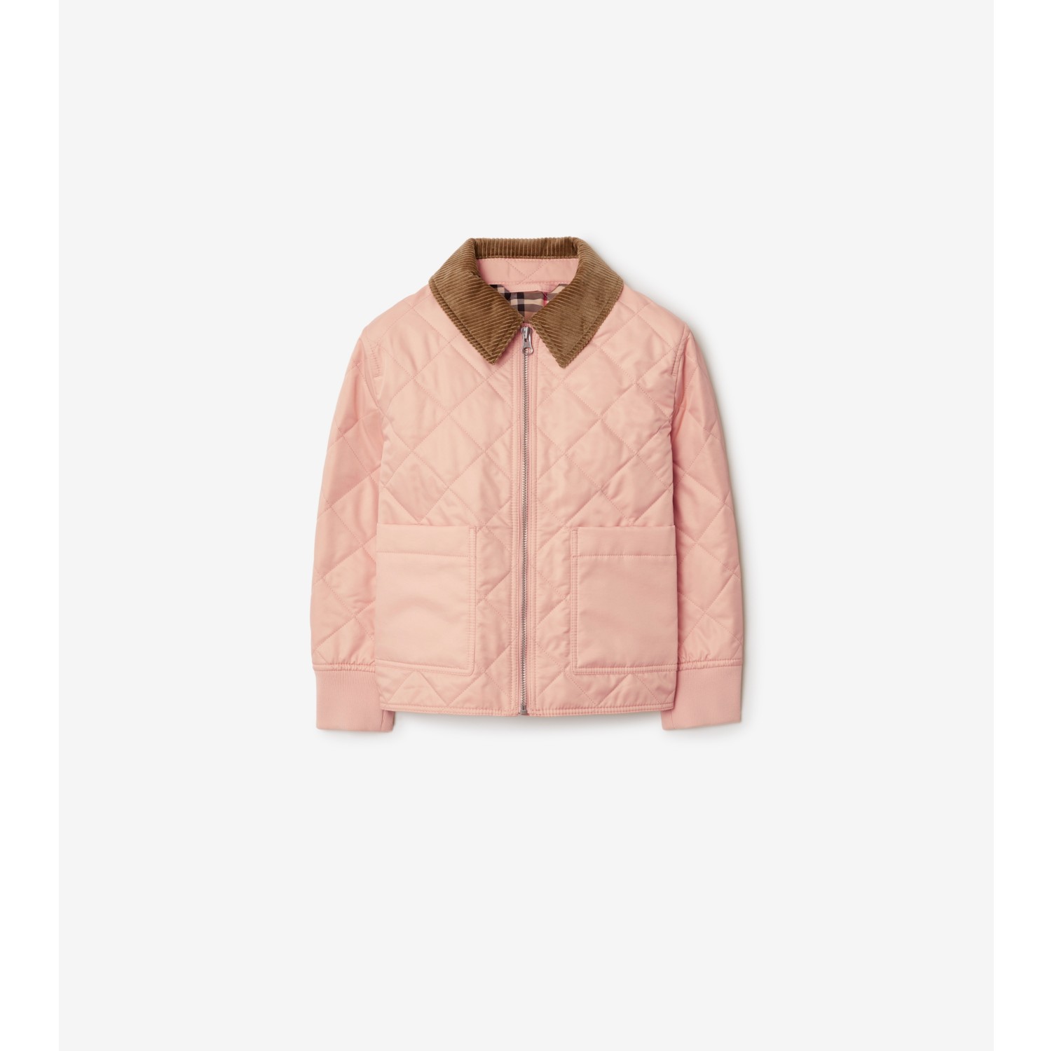 Quilted Jacket in Coral rose Burberry Official