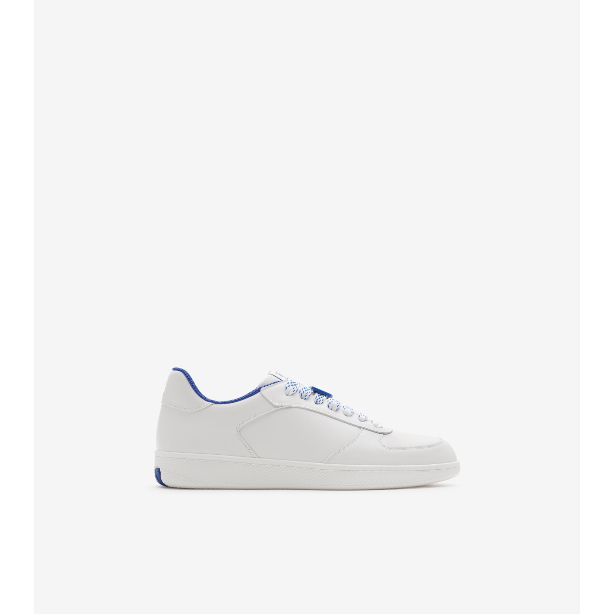 Shop Burberry Leather Terrace Sneakers In White